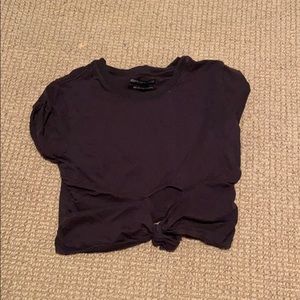 Urban outfitters cropped tie short sleeve top